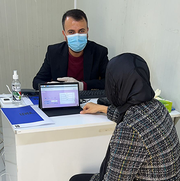 Team visiting medical lab in Domiz 2